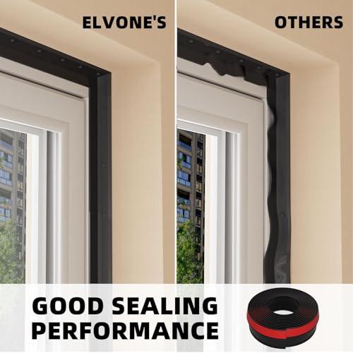 Elvone Garage Door Seal Top and Sides with Nails, 20 FT, Black - color: Black, size: 20ft