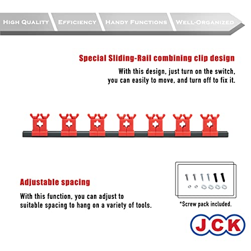 JCK Garage Tool Organizer Wall Mount, Garden Tool Rack, 7-Pair Clips - style: Multi-Purpose Screw-Locking Secure Clips