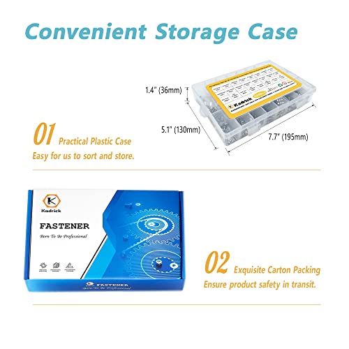 KADRICK 1230PCS Metric Screw Aassortment Kit,Stainless Steel M2-M5 Bolts - size: SS M2-M5 1230Pcs
