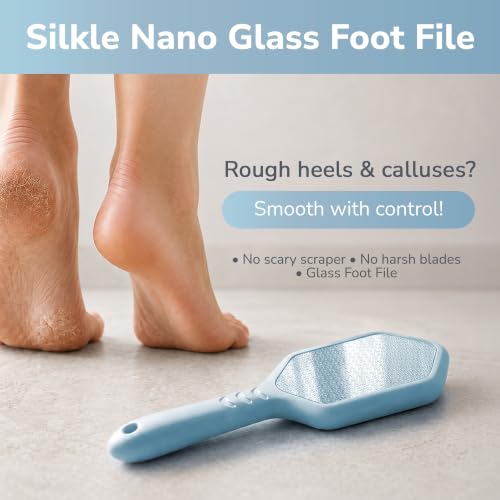 SILKLE Nano Glass Foot File - Foot Callus Remover for Feet & Foot Scrubber - style: Blue