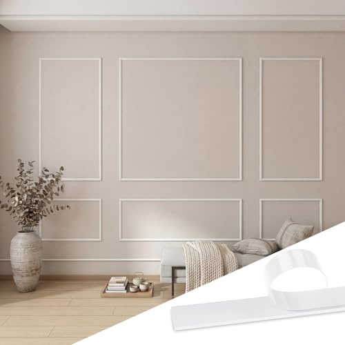 Pangda 3set Peel and Stick Wall Molding Kit 3D Premade, 23x56in+48x56in - size: 23x56in+48x56in