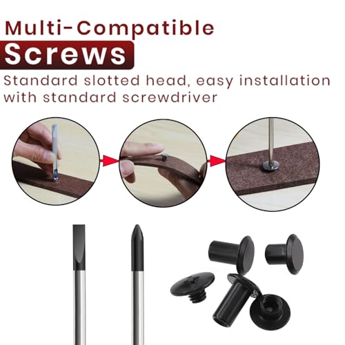 Alloygold 50 Sets M5*7 Matte Black Chicago Screw Kit Leather Rivets Screw Rivets Chicago Screw Buttons DIY Leather Trim - color: matte black, size: M5*7mm