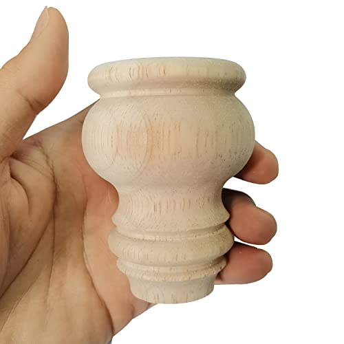 3 Inch Wooden Furniture Legs Unfinished Wood Bun feet, Sofa Replacement Legs for Armchair Cabinet Chair Dresser Home DIY Projects Set of 4 - size: 3 Inch