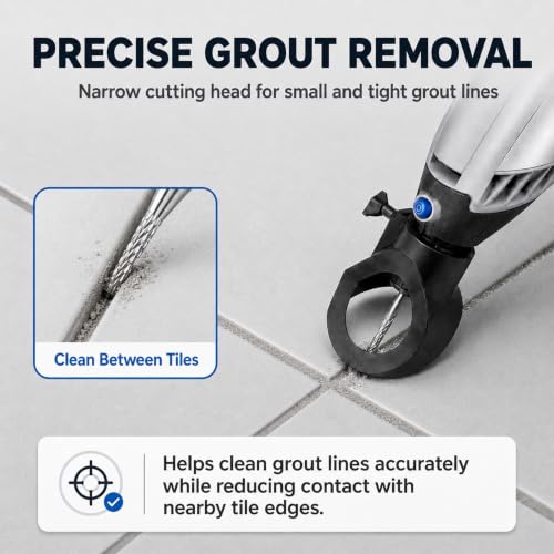 Grout Removal Bit Tool Set Compatible with Dremel 1/8" 3/32" 1/16"