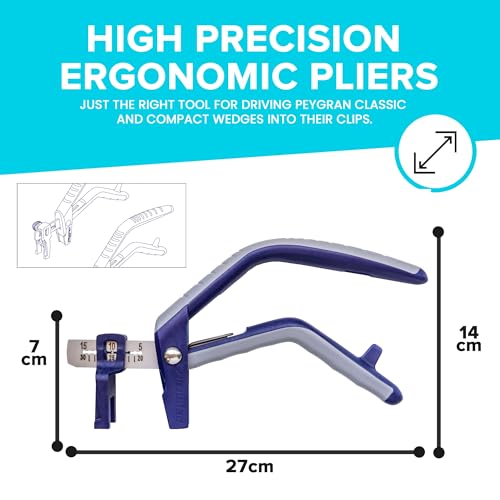 Peygran Adjustable Ergonomic Pliers for CLASSIC & COMPACT Tile Levelling Systems. Home Improvement Tool for Precise Lippage-Free Tile Installation, Minimizes Fatigue & Injuries