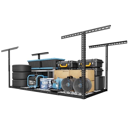 FLEXIMOUNTS 3x6 Overhead Garage Ceiling Storage Rack Adjustable, Hammertone - color: Hammertone, size: 3x6 ft