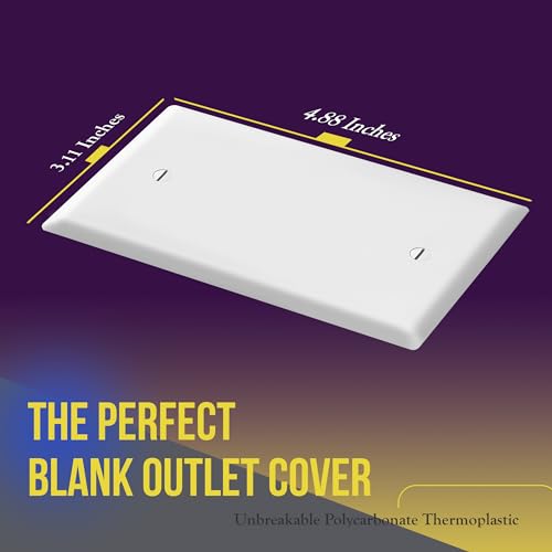 ENERLITES 5 Pack Mid-Size Blank Wall Plate Cover, No Device, 1-Gang, White - color: White, size: Mid-Size