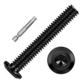 20 PCS 1/4"-20 x 2 Flat Head Socket Cap Screws Bolts, Flat Round Head Furniture Allen Bolts, Stainless Steel 304, Full Thread, Black Coating, Screwdriver Bit Included - size: 1/4"-20 x 2"