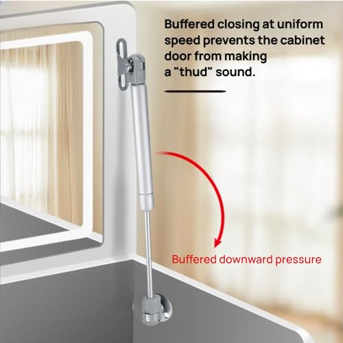 100N Soft Close Safety Gas Strut Hinges, CJQZP 2 Pack Heavy Duty Toy Box & Cabinet Hinges for Curved, Round, Arched & Flat Lids (Golden) - color: Yellow