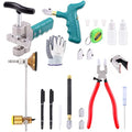 Keadic Glass Tile Cutter Tool Kit, Contains Glass Running Pliers, Oil Feed Carbide Tip with 5 Alloy Steel Blades, Spacers, Oil Bottles Tape Measure, Cut-resistant Gloves and Circular Glass Cutter