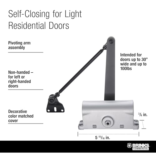 Light Duty Residential Hold Open Door Closer, ADA, Matte Black (Matte Black) - color: Matte Black