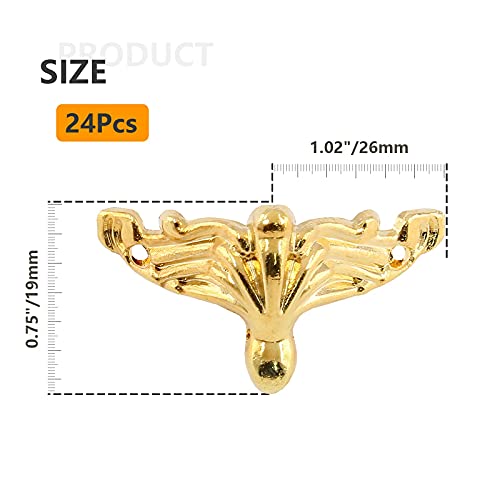 Zorfeter 24 Pcs Antique Brass Box Legs, Style1, Gold - color: Gold, size: Style1