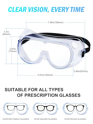 1 pack Anti-Fog Safety Goggles, Protective Safety Glasses, Eye Protection - color: 1 Pack