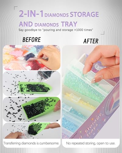 forever young 8PCS Diamond Painting Storage Containers Trays - size: 8pcs Refill set