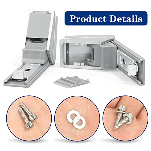 2 Pieces of 9590178 Fridge Hinges Replacement Part for Liebherr Freezer 9590124, 9590190 Hinge Set Door Handle Stainless Steel Door Repair Kit - 2 Years Warranty