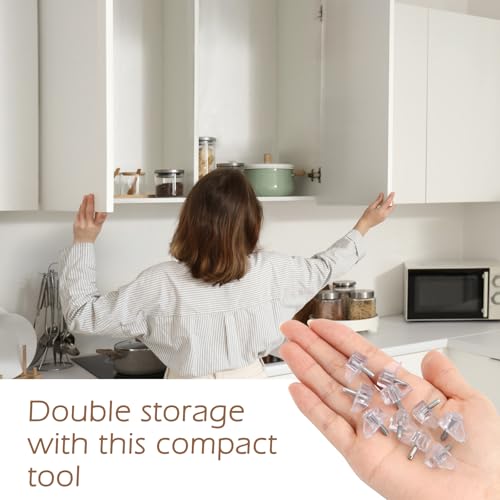 50 Pcs Shelf Support Pegs, Clear Plastic Cabinet Shelf Pegs, 2.9mm Small Shelf Pins for Cabinets Without Preset Shelf Holes Require Self-Drilling - size: 0.11Inch (2.9mm)