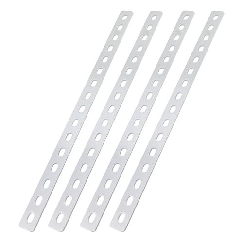 16" Flat Straight Brace Brackets, 16 Screw, Stainless Steel