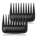 SIMPOR 2 Pack Wide Tooth Comb for Curls and Wigs, Travel Portable Detangler - color: Black - 2 Pcs