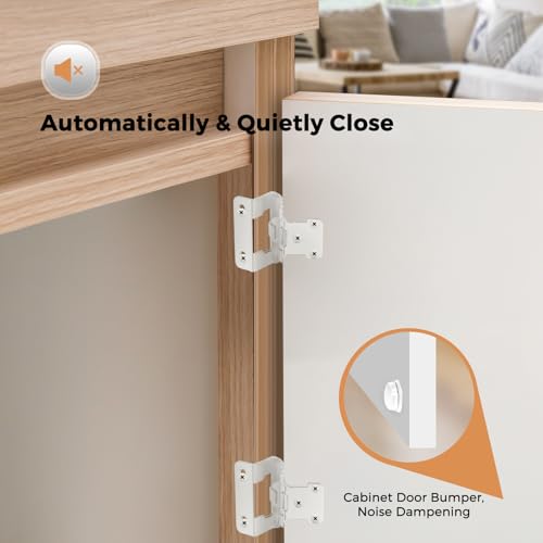 Ravinte White Semi-Overlay 1/2 inch Self-Closing Hinges, 10 Pack - color: White