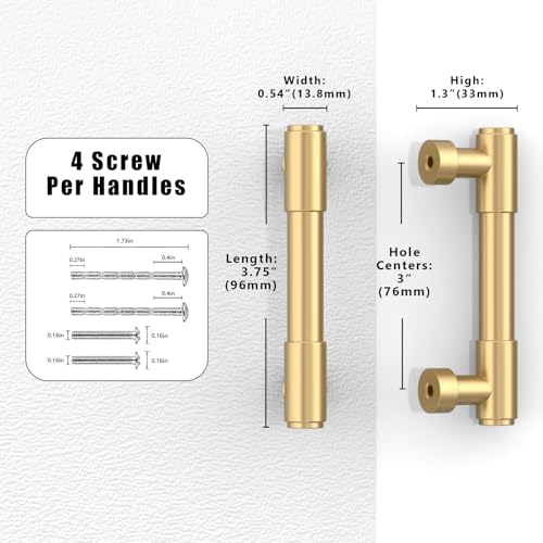 10 Pack Champagne Bronze Cabinet Pulls 3 Inch(76mm) Kitchen Cabinet Handles Cabinet Hardware for Drawer Pulls - color: Champagne Bronze, size: 3" Hole Center