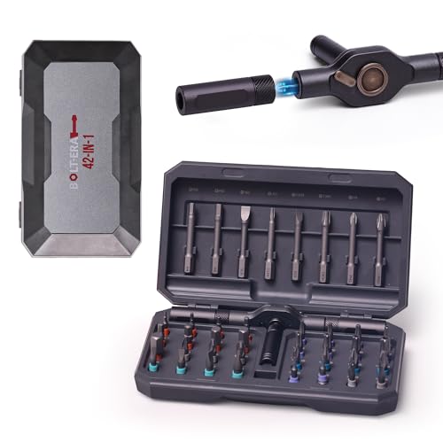 42 in 1 Magnetic Screwdriver Set, Magnetic Ratchet Screwdriver Set with Multi-Bit Ratcheting Handle & Bit Magnetizer, Compact Repair Tool Kit with Storage Case for Furniture, Computer, Bicycle and DIY - size: 42 in 1