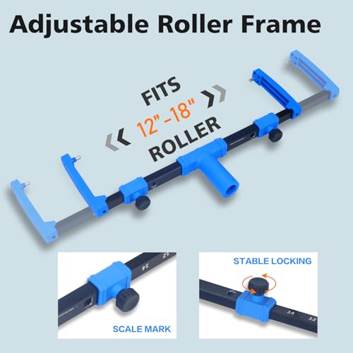 18 Inch Paint Roller Kit with Tray and Extension Pole for Wall Painting - size: 21.26~47.64in Extension Pole