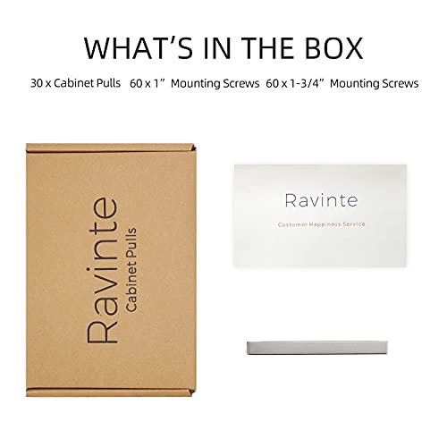 Ravinte Brushed Nickel Square Cabinet Hardware Pulls 3 Inch 30 Pack - color: Brushed Nicke, size: 3 Inch Hole Center
