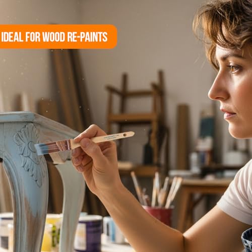 Vermeer Angled Paint Brushes, Paint Brush Set for Trim & Walls, 6 Pc