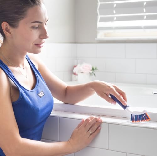 Bring It On Grout Cleaning Brush 2-Pack – Crevice Cleaning Brush with Stiff Nylon Bristles, 8-Inch Heavy-Duty Scrub Brush for Tile, Grout, Shower, Bathroom, Kitchen, Corners & Tight Spaces - style: 2 Pack