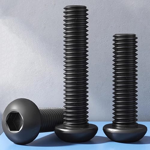 20 PCS M6*20 Cup Head Nuts and Bolts, Hex Head Bolt, Furniture Spare Parts, Crib Bolts Replacement Kit, Fully Threaded, Black Oxide Furniture Screws Connector for Chair Furniture Cots Beds - size: M6*20