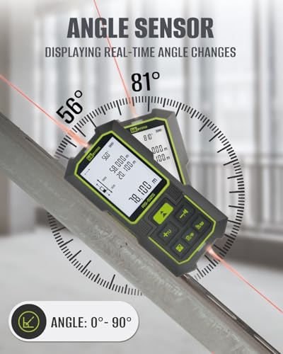 Inkerma Dual Laser Measurement Tool, 525Ft/160M Bilateral Laser Distance Meter, Rechargeable Laser Measure with Ft/in/M Multiple Units, Angle Sensor, Pythagorean Mode, Area and Volume - style: 525ft