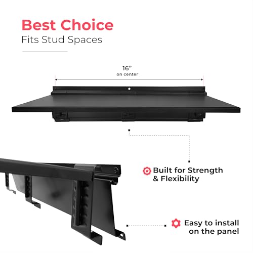 TIDYME Garage Tool Organizer Wall Mount 64", 2 Shelves & 4 Double Hooks - size: 64" (2 Shelves)