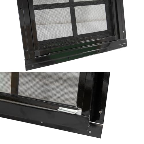 NeatiEase 2 Pack Shed Windows with Black Frame, 18x 23 Flush Mount Small Window with Tempered Glass and Fiberglass Screen for Shed, Chicken Coop, Playhouse, Household, Garage - color: Black, size: 18"x23"