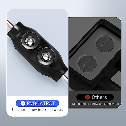 RVBOATPAT 5 Pack Insulated Inline Splice Connector 2-14 AWG Aluminum to Copper Wire Connectors 5/32" Slotted Allen Hex Insulated Cable Connectors - color: 2-14 AWG