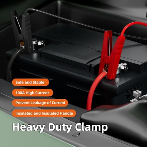 Jumper Cable Clamps Kit for Bosch 18V GBA Series Battery Jumper Starter Automotive Booster Cables 6Ft 12AWG Power Tool Line for Car Riding Mower Motorcycle