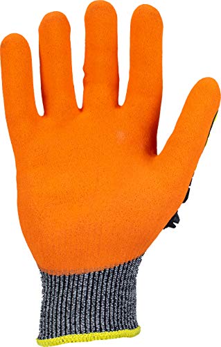 Ironclad KONG Cut Resistant Chemical Impact Glove; TRP Impact Protection, Nitrile Coating, A6 Cut Resistant, Sized S, M, L, XL, XXL, XXXL, KCHA5-05-XL, Orange, X-Large (Pack of 1) - size: X-Large (Pack of 1)