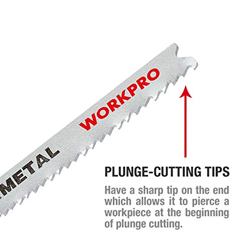 WORKPRO 25-Piece T-Shank Jig Saw Blade Set with Storage Case