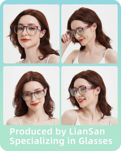LianSan Safety Glasses Over Eyeglasses for Women - Anti-Fog Goggles Fit Over Eyewear for ANSI Z87.1 Certified - color: Grey/Clear