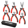 HAUTMEC 6PCS Mini Pliers Set High Leverage Multi Small Pliers Tool Set with Small Needle Nose Pliers Set, Linesman, Long Nose, Bent Nose, Diagonal Cutters, End Cutting Plier for Jewelry and Electronic - color: 6pcs Mini Plier Set