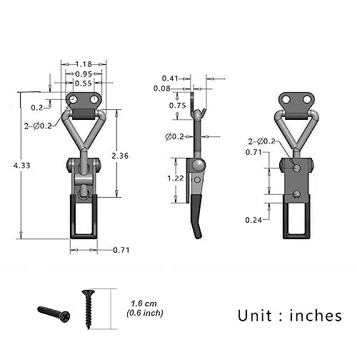 E-TING 6Pack Toggle Clamp Latch 100KG 220LBS Holding Capacity - style: 4001（6pack）