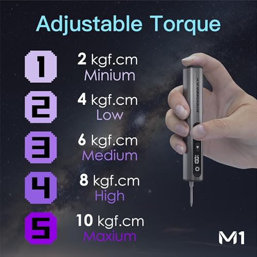 AM ARROWMAX 7.4V Mini Electric Screwdriver & Removable Angle Screw, Precision Electric Screwdriver Set, 60 in 1 Magnetic Bit, 5 Torque Setting, 5/32''Hex, Repair Tools For Phone Camera Watch (M1 PLUS) - style: M1 PLUS
