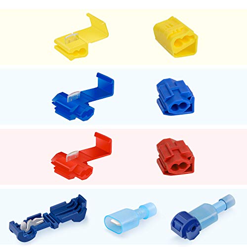 Nilight 100PCS Quick Splice Snap Wire Electrical Terminals T-Tap Connector - color: 100Pcs Snap Wire Connector