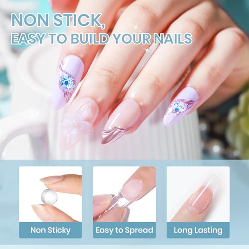 Sculpting Gel for 3D Nail Art Gel Non Stick Hand Solid Builder Gels | Hard Gel for Extension Carving Sculpting Beauty Nail Charms for Beginner and Salon DIY - color: Clear&Pink&Nude
