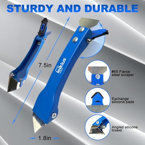 3 in 1 Silicone Caulking Tool, High Quailty Grout Removal Tool and Sealant Finishing Scraper with Stainless Steelhead, Caulk Remover Tool Kit for Window, Kitchen, Floor, and Sink Joint - style: Professional Tool Kits