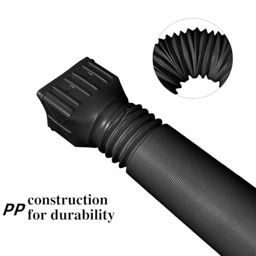 2 Pack Flexible Rain Gutter Downspout Extensions,Drain Downspout Extender,Gutter Extension Flexible,Down Spout Drain Extension Pipes,Extendable from 21 to 60 Inches (Black) - color: 2pcs black