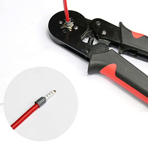 Fidioto Ferrule Crimping Tool Kit, One AWG23-7 (6-4A) Self-Adjustable Ratchet Wire Crimping Tool with 1200PCS Wire Terminals Crimping Connectors Wire End Ferrules - size: 1200 pcs+Crimper