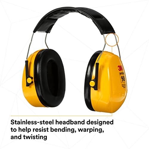 3M Peltor Optime 98 Over-The-Head Earmuffs, Hearing Conservation H9A (Pack of 1)