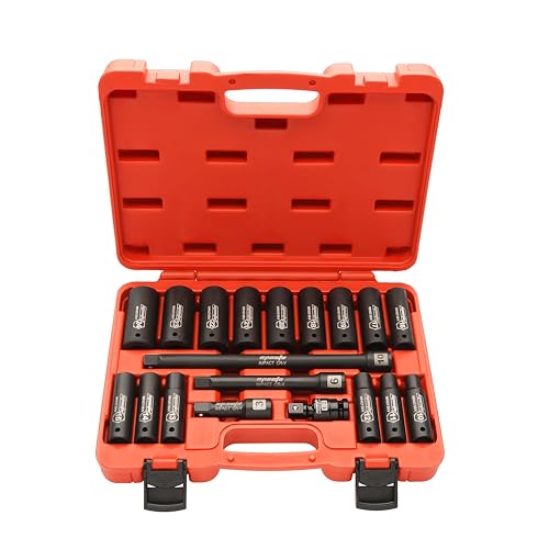 EPAuto 1/2-Inch Drive Metric Deep Impact Socket Set, 10-24 Nm - color: Orange/Black
