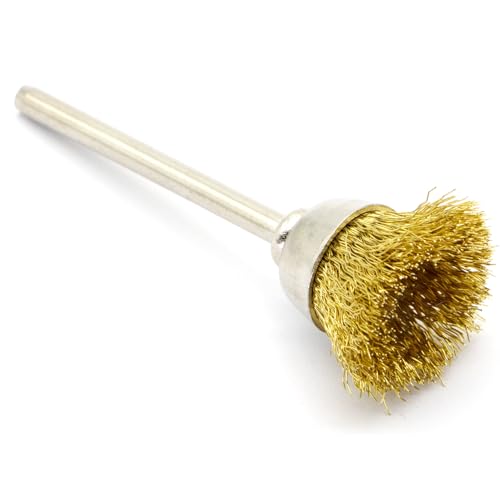 45-Piece Brass Wire Brush Set - Metal Rust Removal, Polishing, Cleaning - 1/8″ (3mm) Shaft - Removes Burrs, Dust, and Oxide Layer - Handles Rough Surfaces - Rotary Tool Accessories - style: Set of 45 Brass Wire Brushes