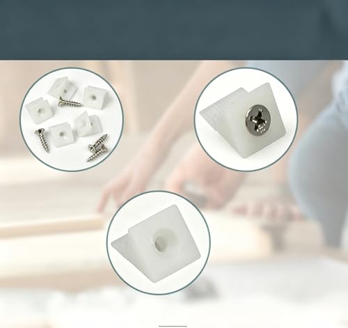 100 Pack Drawer Wedges with Screws, Bottom Support Replacement Brackets for Drawer, Cabinet, Furniture Repair Kit (100)